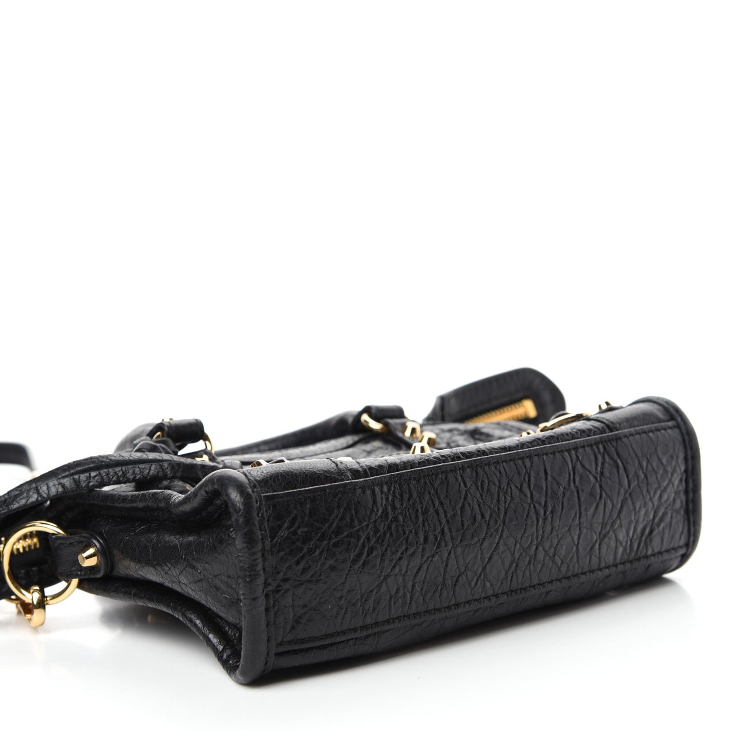 Agneau Classic Gold Hardware Nano City Black