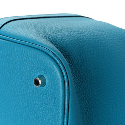 Hermes Taurillon Clemence Picotin Lock 26 GM Turquoise 9 of 12