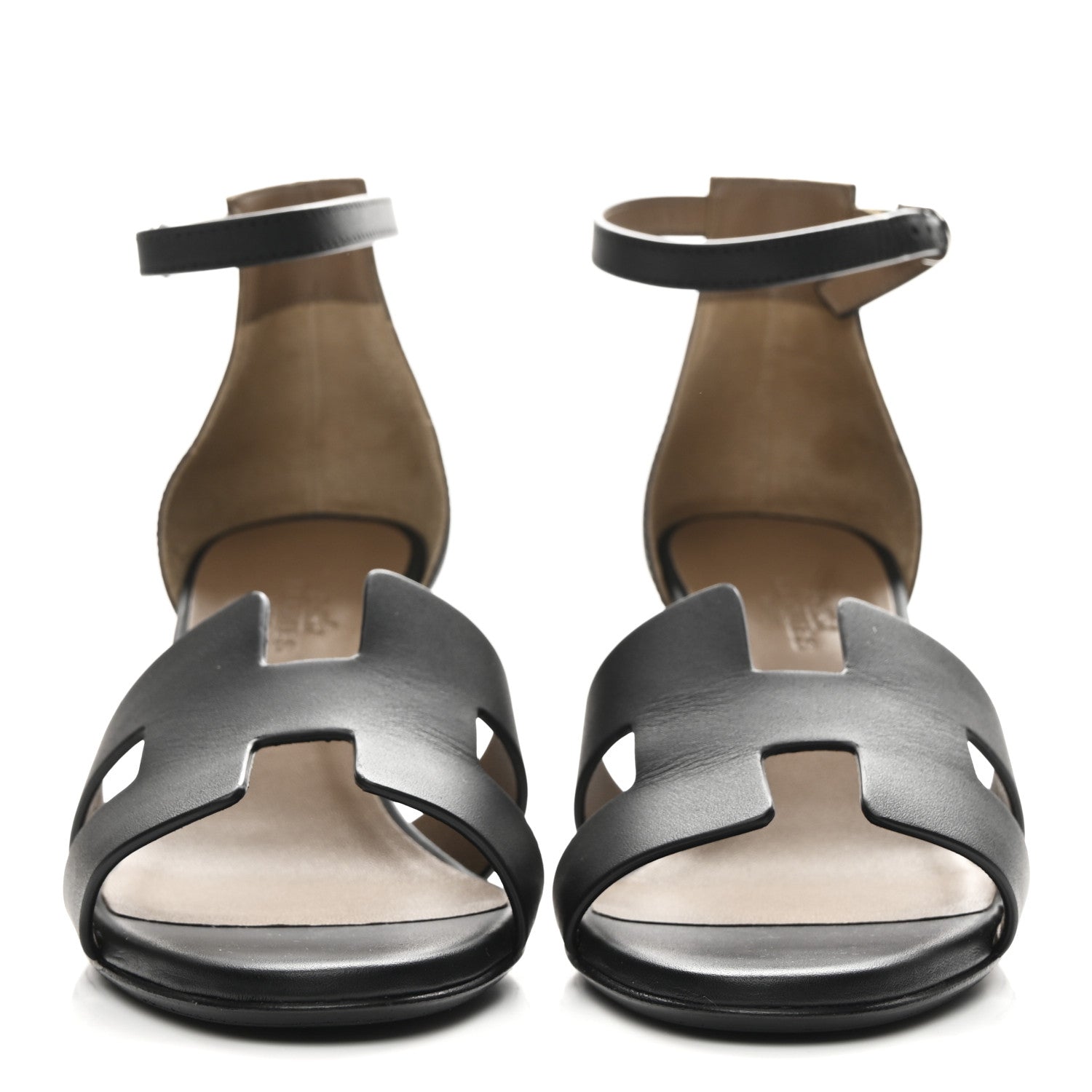 Hermes Calfskin Legend Wedge Sandals 36.5 Black 3 of 10