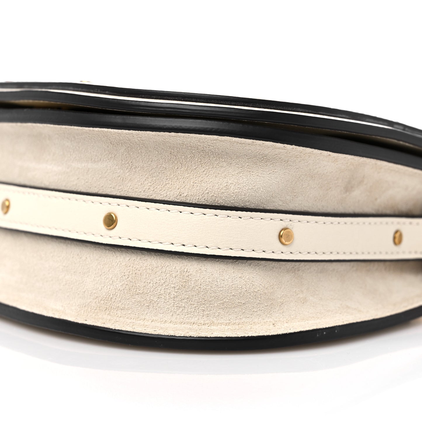 Calfskin Suede Small Nile Bracelet Bag Off White