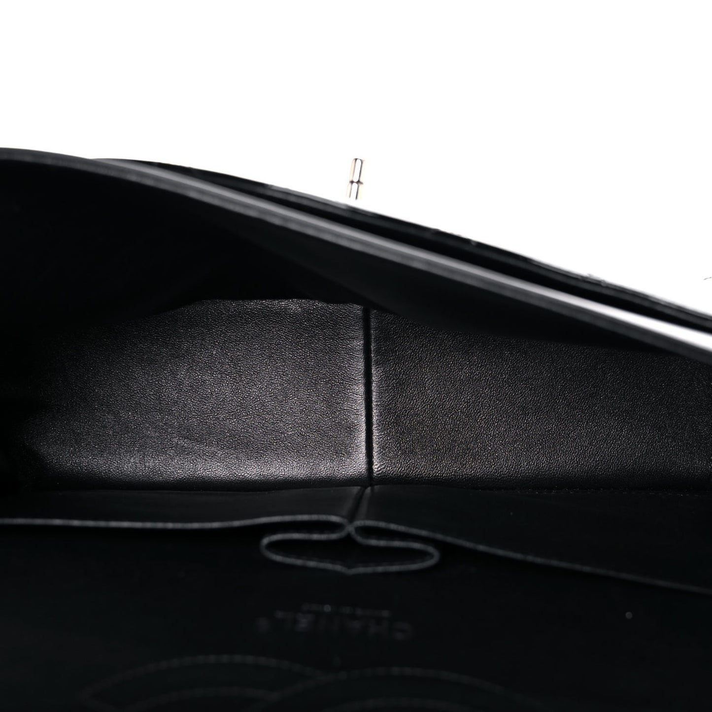 Patent Quilted Jumbo Double Flap Black