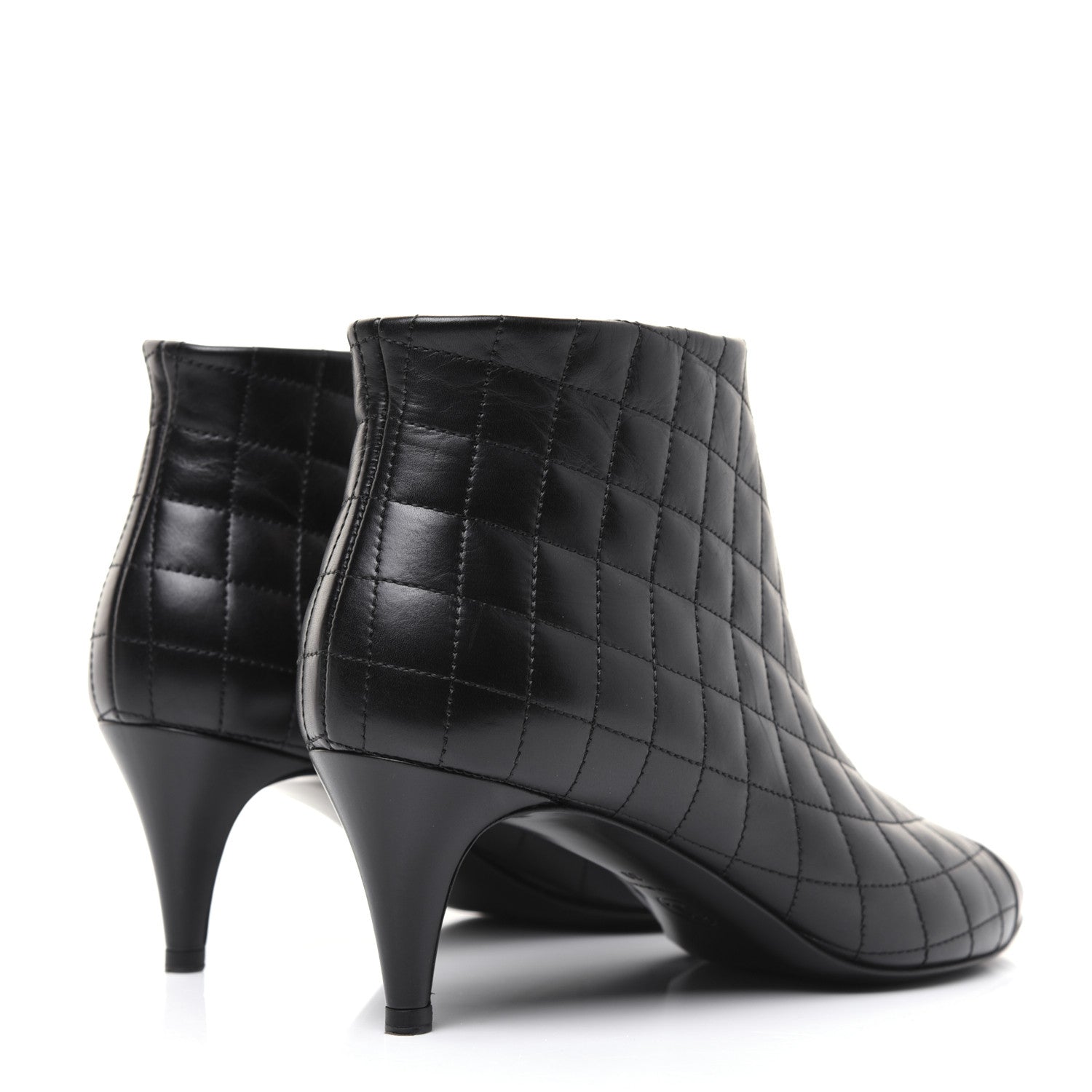 Chanel Calfskin Quilted Cap Toe Short Boots 39 Black 4 of 13