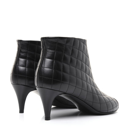 Chanel Calfskin Quilted Cap Toe Short Boots 39 Black 4 of 13