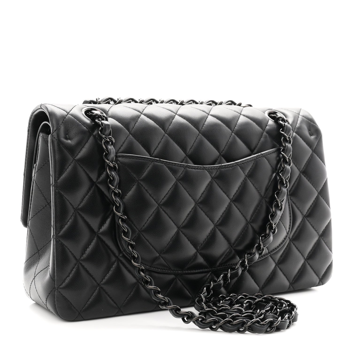 Chanel Lambskin Quilted Medium Double Flap So Black 3 of 10