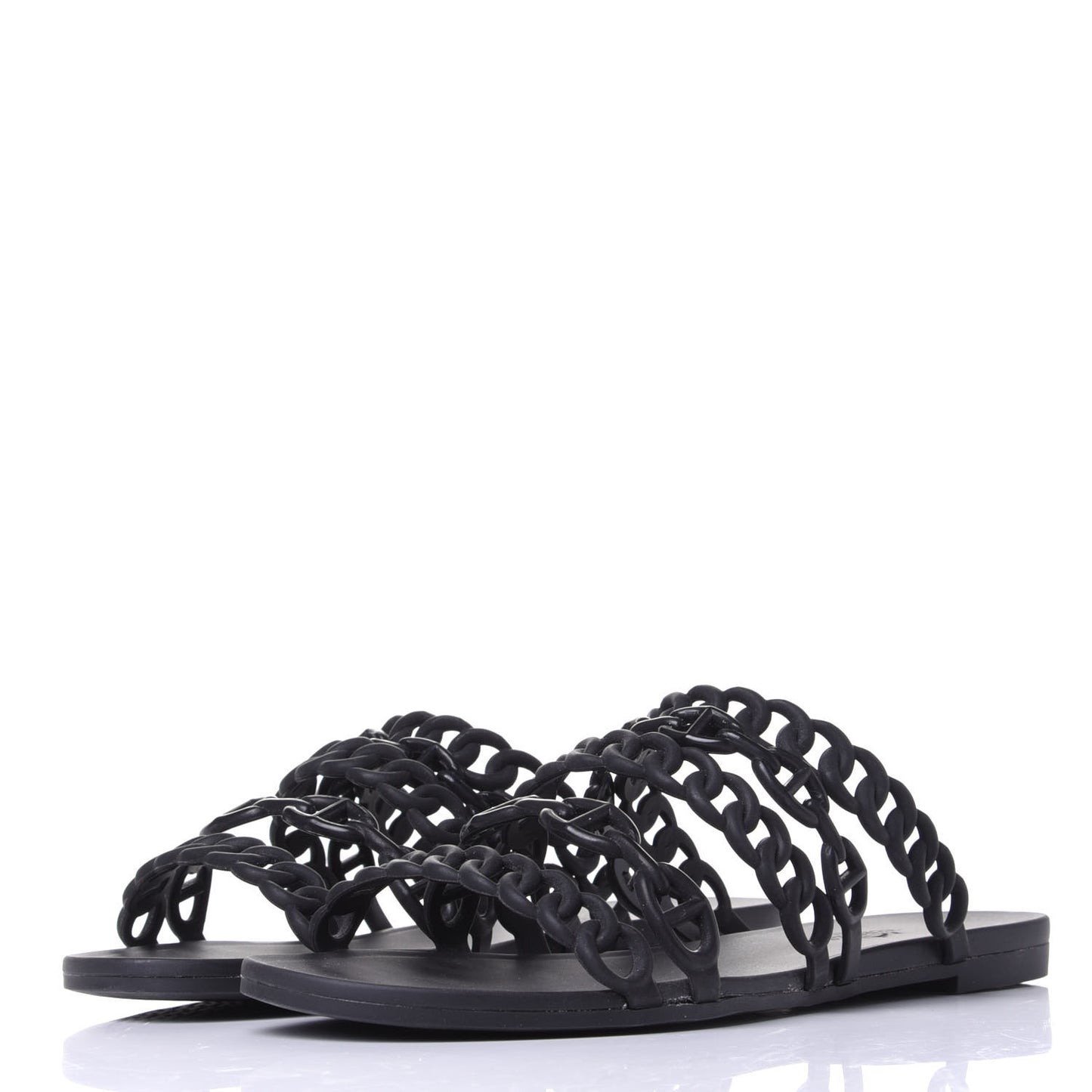 Rubber Chaine d'Ancre Nude Sandals 37 Black