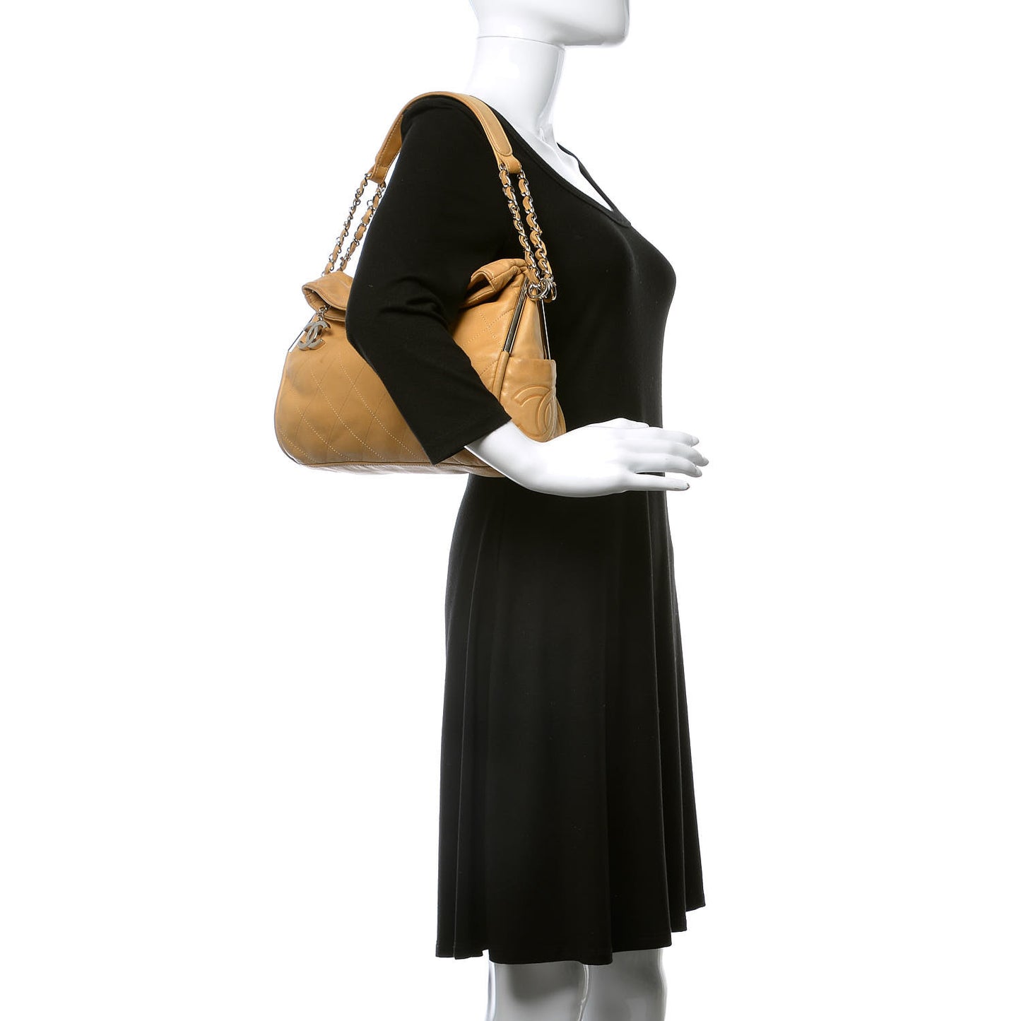 Lambskin Stitched Medium Ultimate Soft Tote Beige