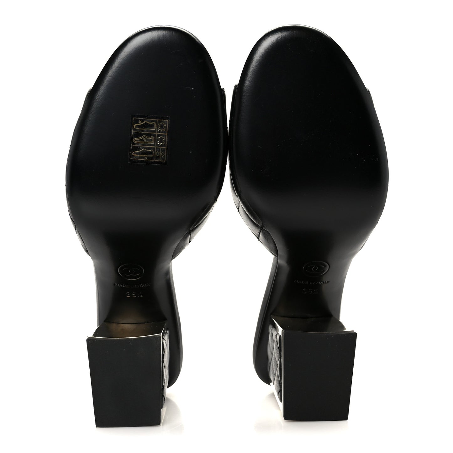 Lambskin Quilted CC Mules 36.5 Black