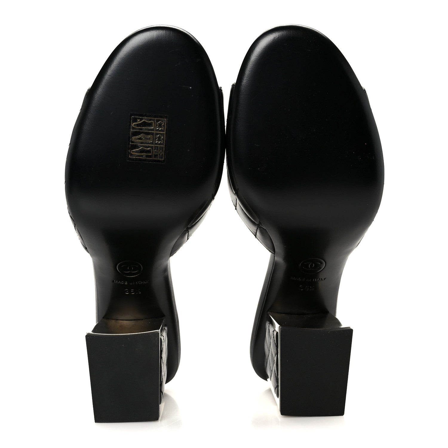 Chanel Lambskin Quilted CC Mules 36.5 Black 6 of 9