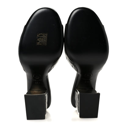 Chanel Lambskin Quilted CC Mules 36.5 Black 6 of 9