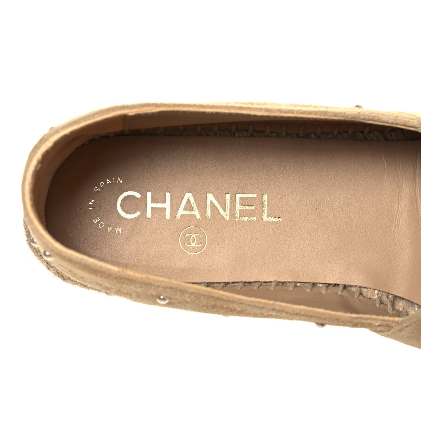 Suede Pearl CC Espadrilles 38 Beige Black