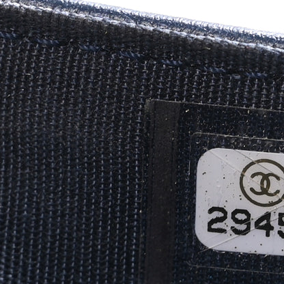Chanel Caviar Quilted Medium Boy Flap Wallet Navy Blue 9 of 10