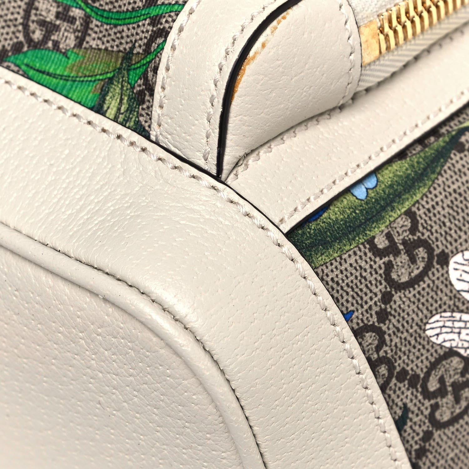 Gucci GG Supreme Monogram Flora Web Small Ophidia Day Backpack White 10 of 12