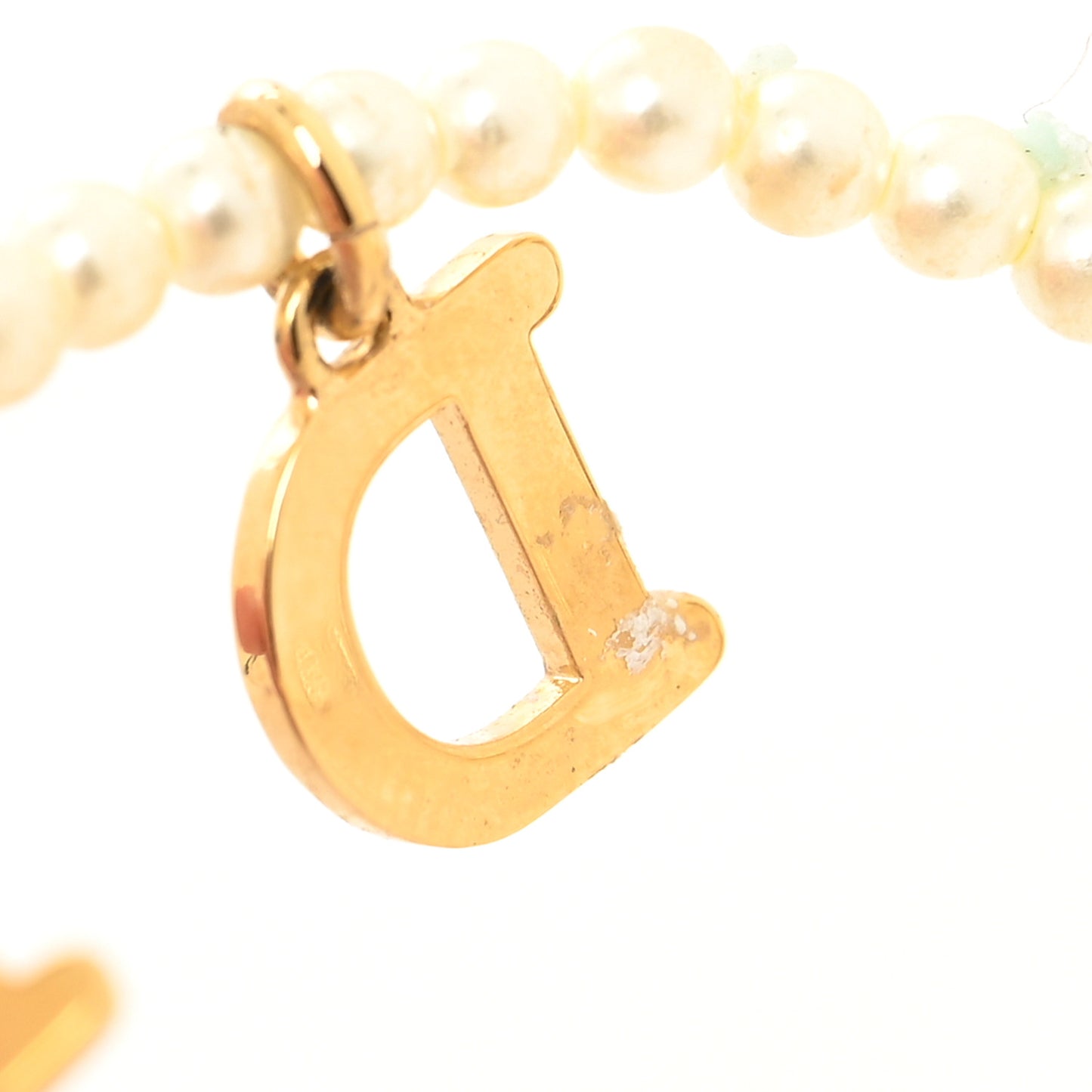 Pearl Crystal Star Logo Charm Necklace Gold