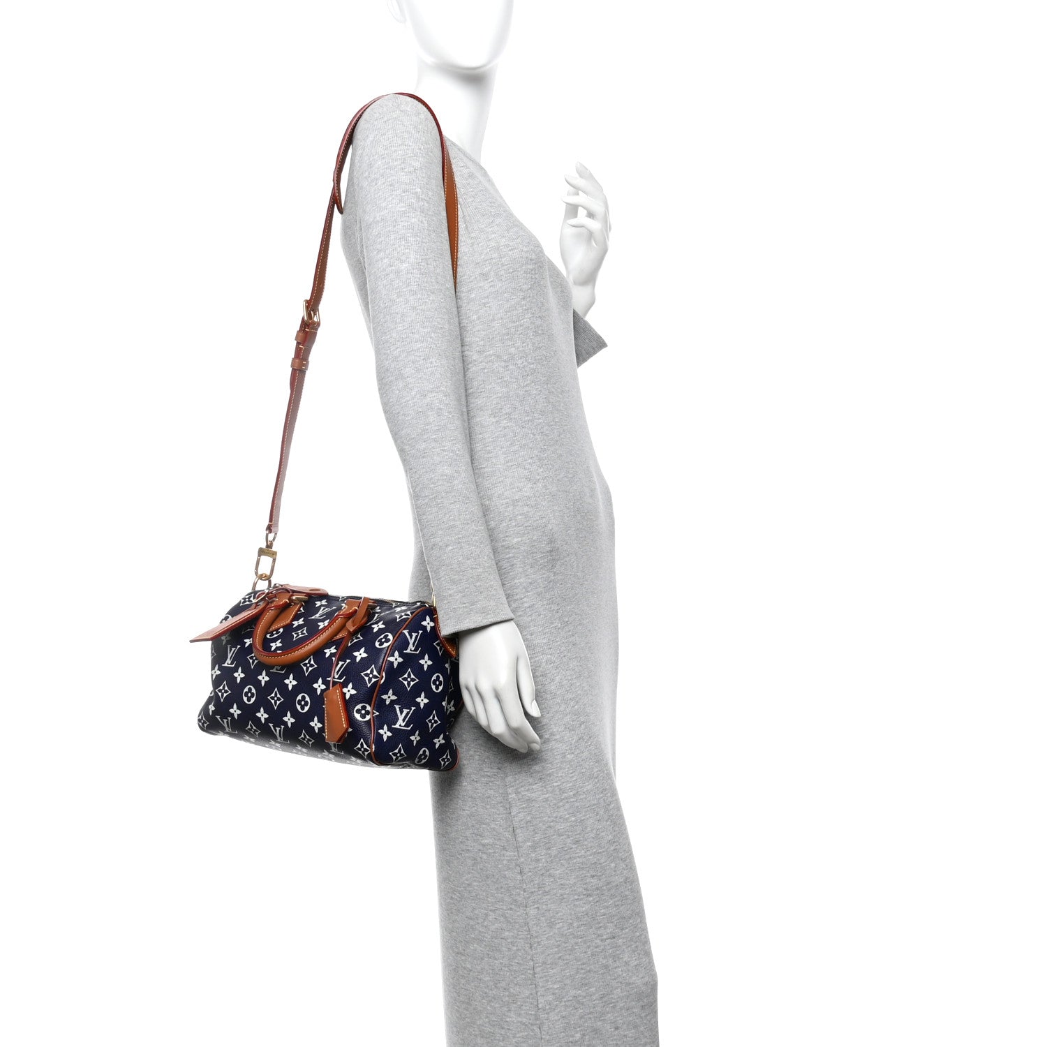 Louis Vuitton Calfskin Monogram Speedy P9 Bandouliere 25 Indigo 3 of 18