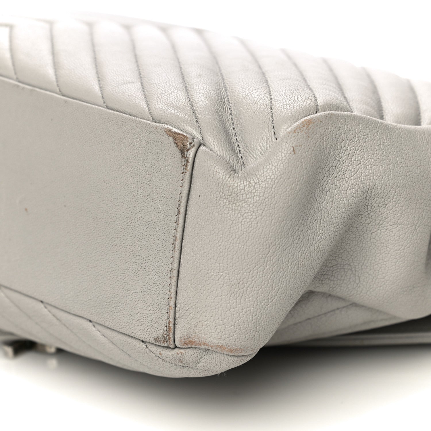 Saint Laurent Sheepskin Matelasse Large Monogram College Satchel Light Grey 12 of 31