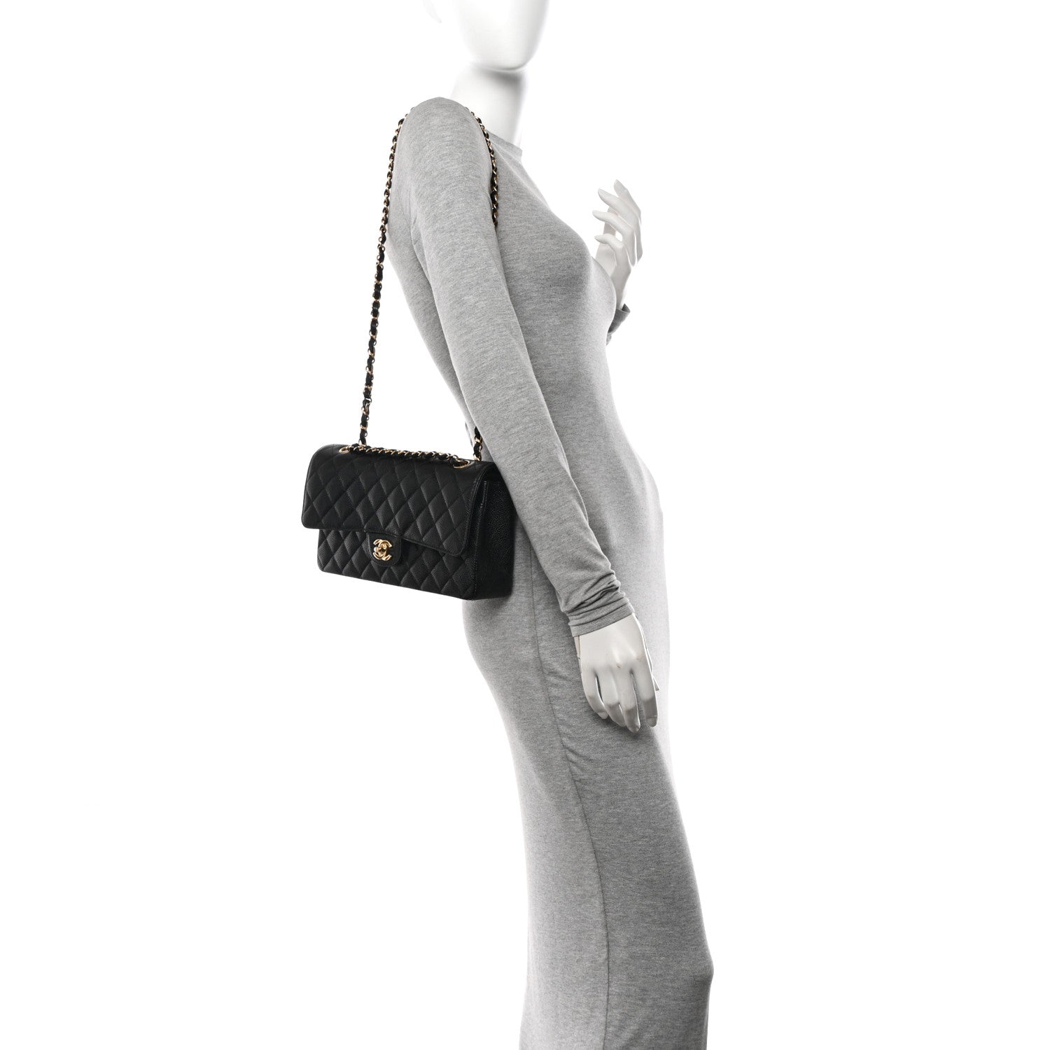 Chanel Caviar Quilted Medium Double Flap Black 2 of 11