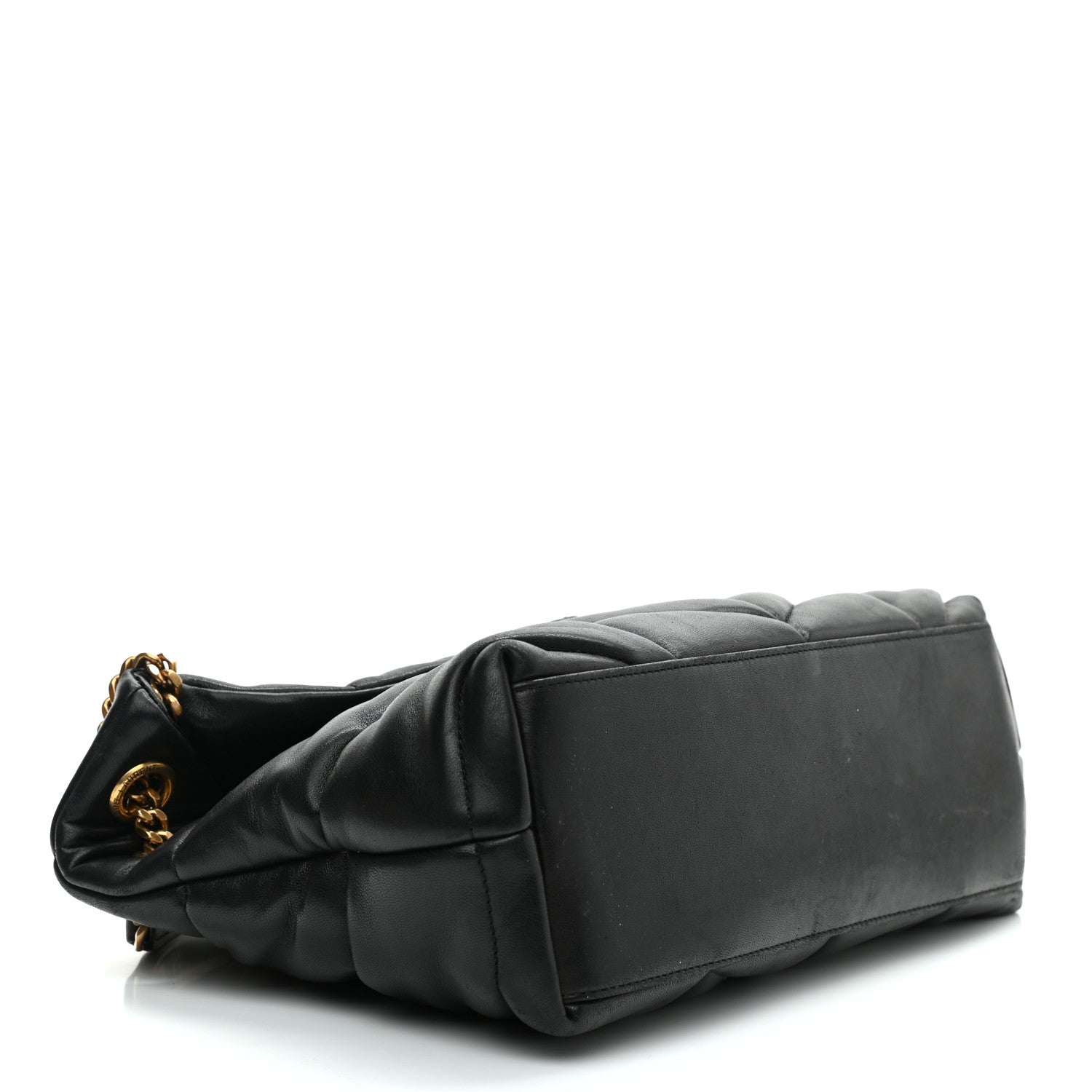 Saint Laurent Lambskin Quilted Small Loulou Puffer Monogram Chain Satchel Black 4 of 11
