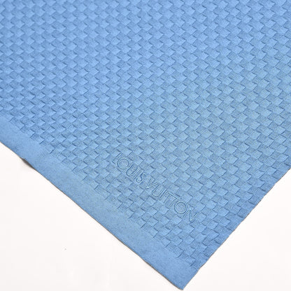 Louis Vuitton Cotton Cashmere Micro Damier Scarf Blue 4 of 5