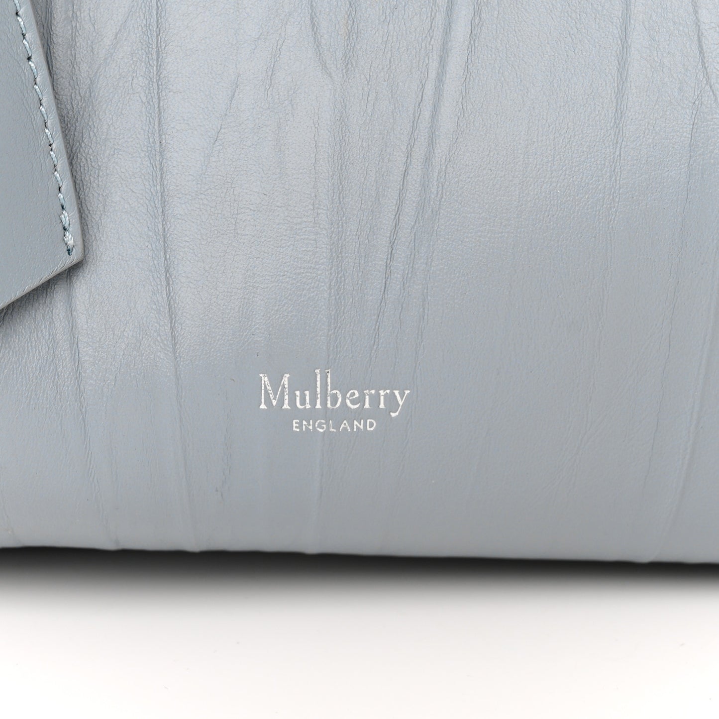 Crinkled Calfskin Small Iris Tote Cloud