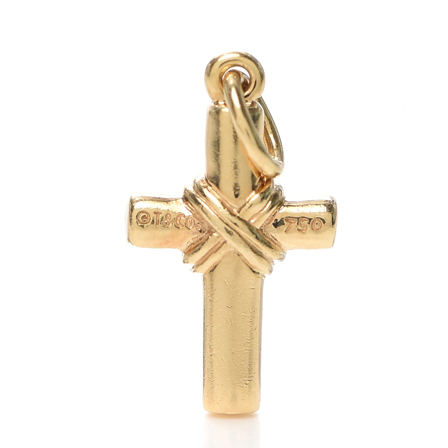 18K Yellow Gold Cross Charm