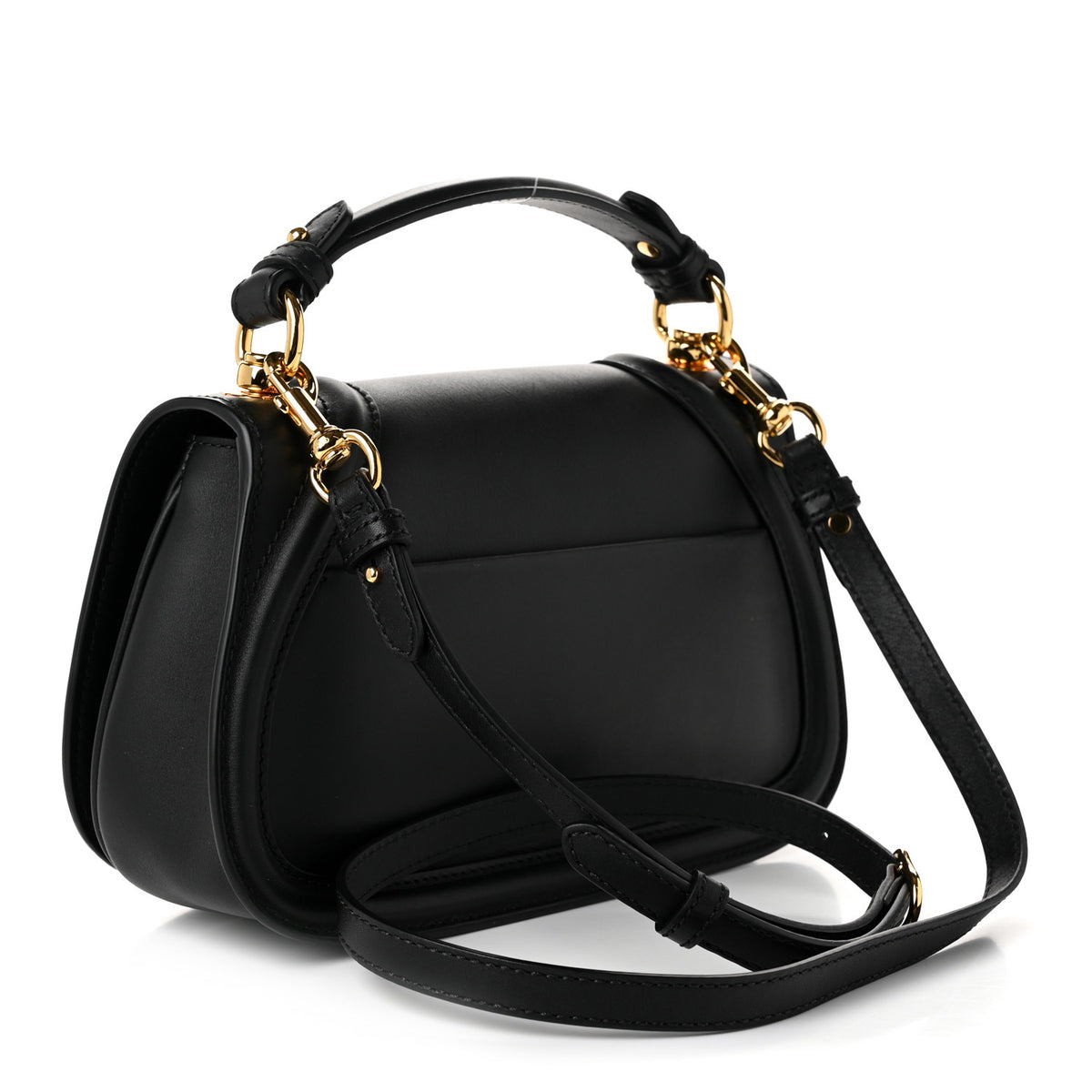 Roxy Calfskin Medium Blondie Top Handle Bag Black