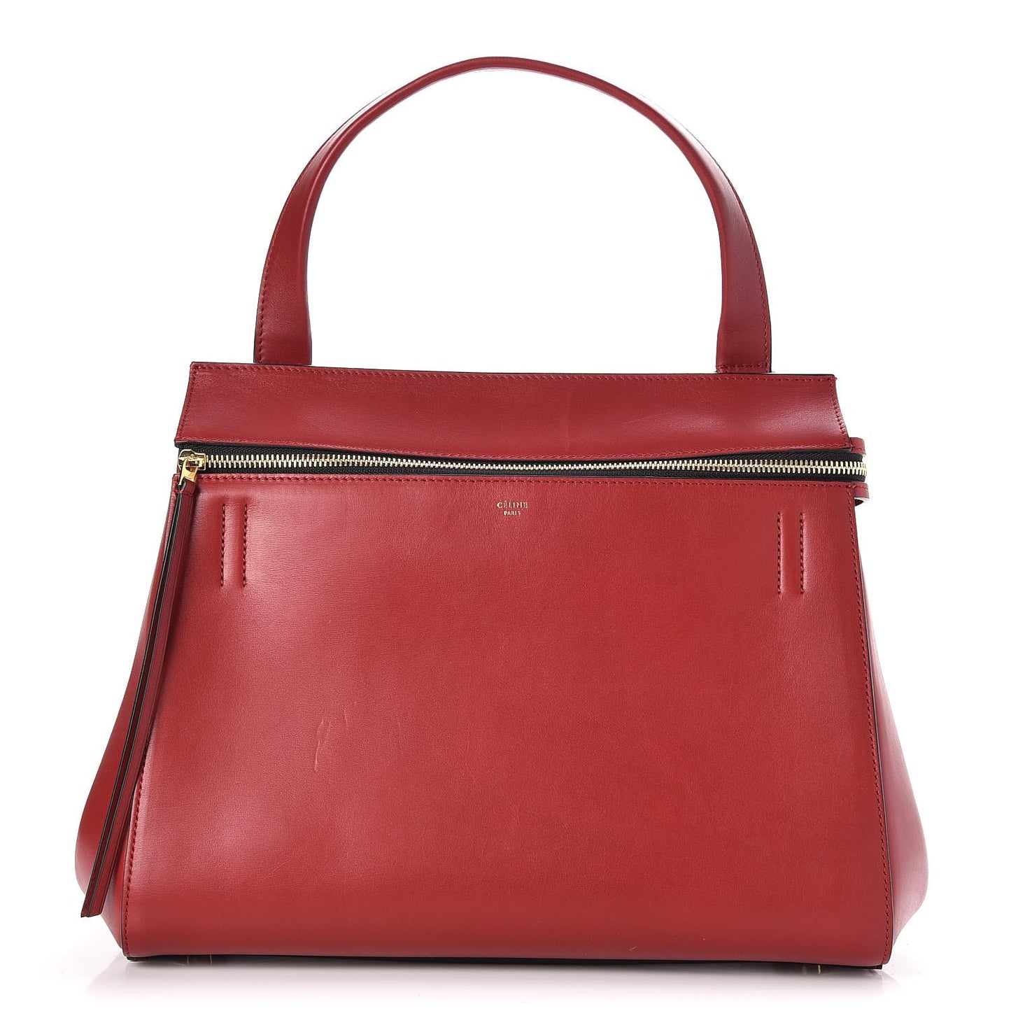 Smooth Calfskin Medium Edge Shoulder Bag Red