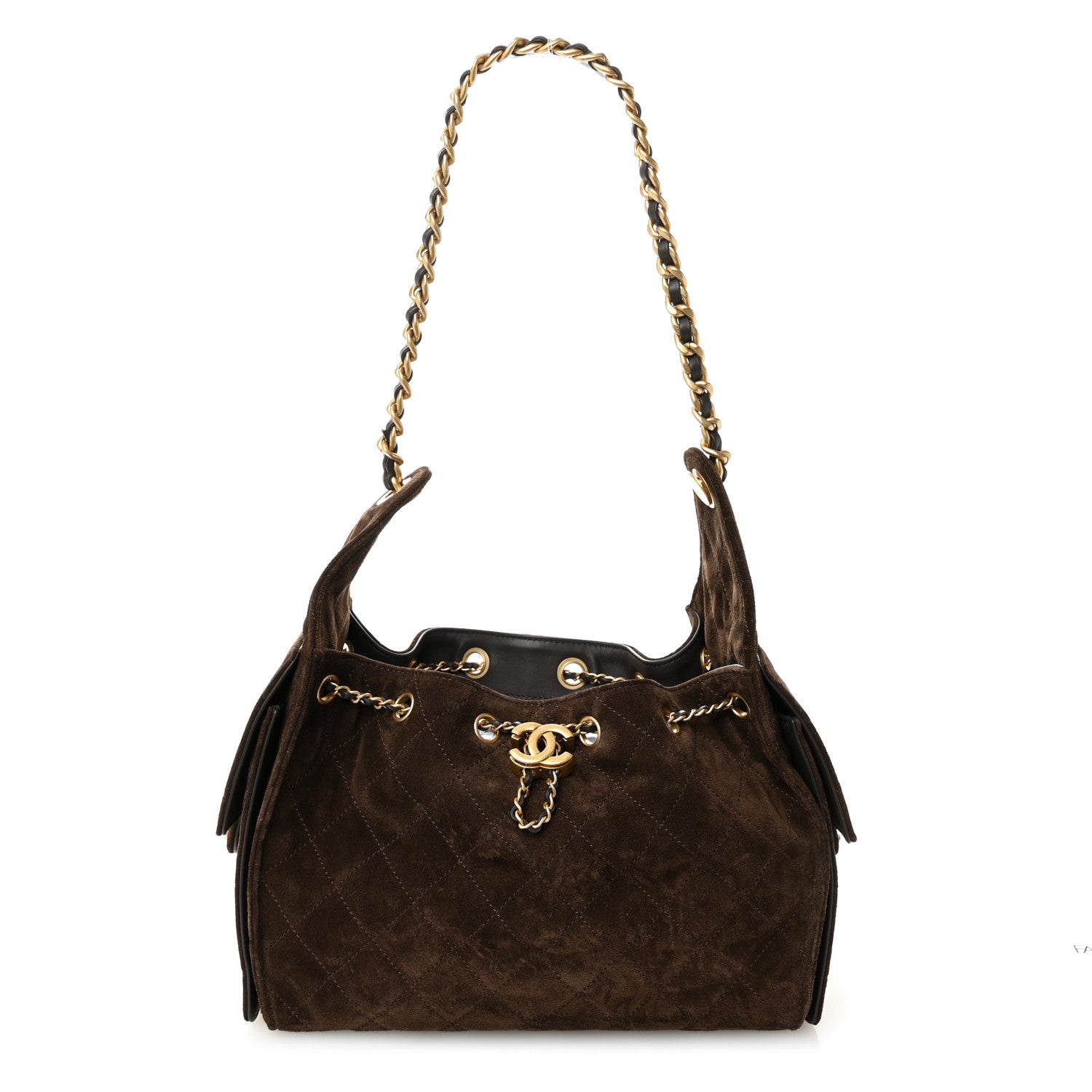 Chanel Suede Quilted Small Chanel 25 Handbag Dark Brown 1 of 10