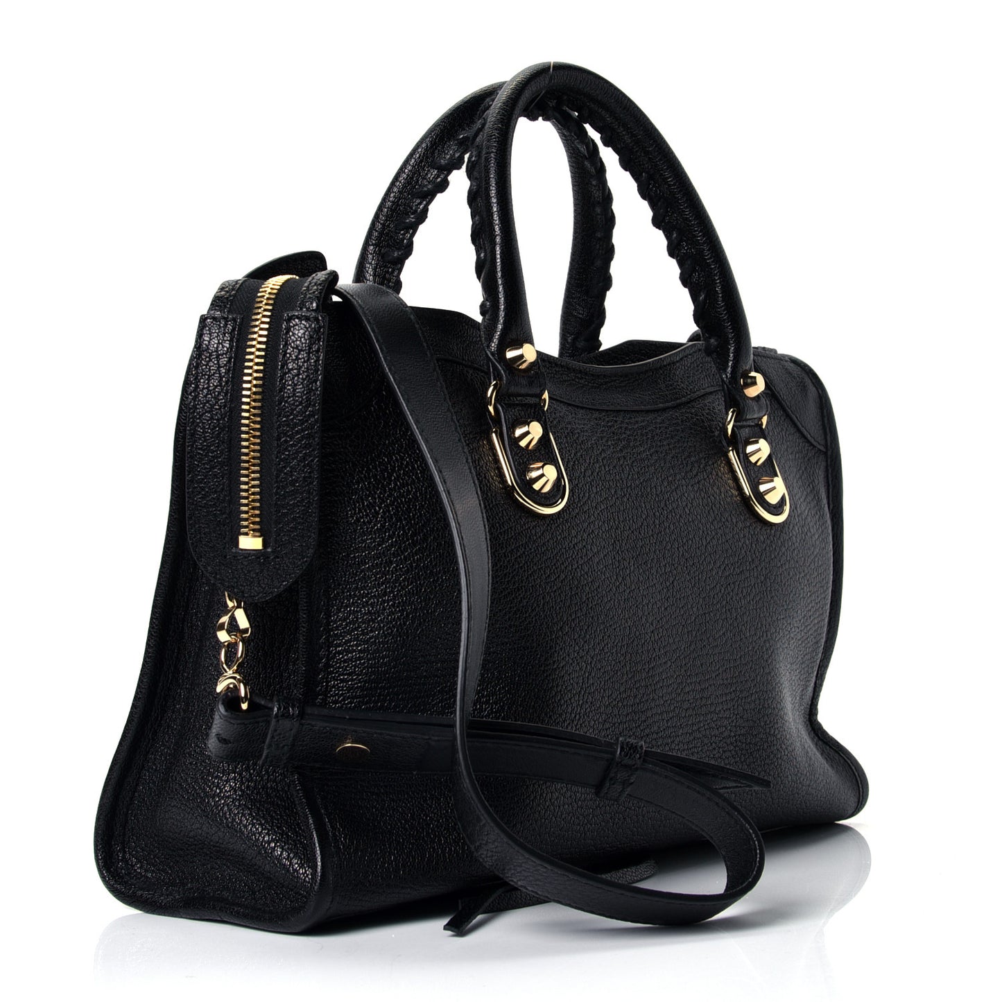 Chevre Gold Metallic Edge Hardware S City Black