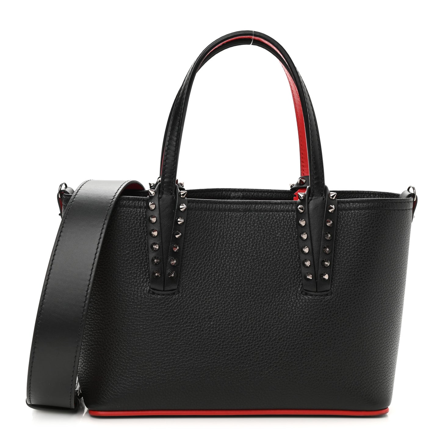 Calfskin Spikes Mini East West Cabata Tote Black