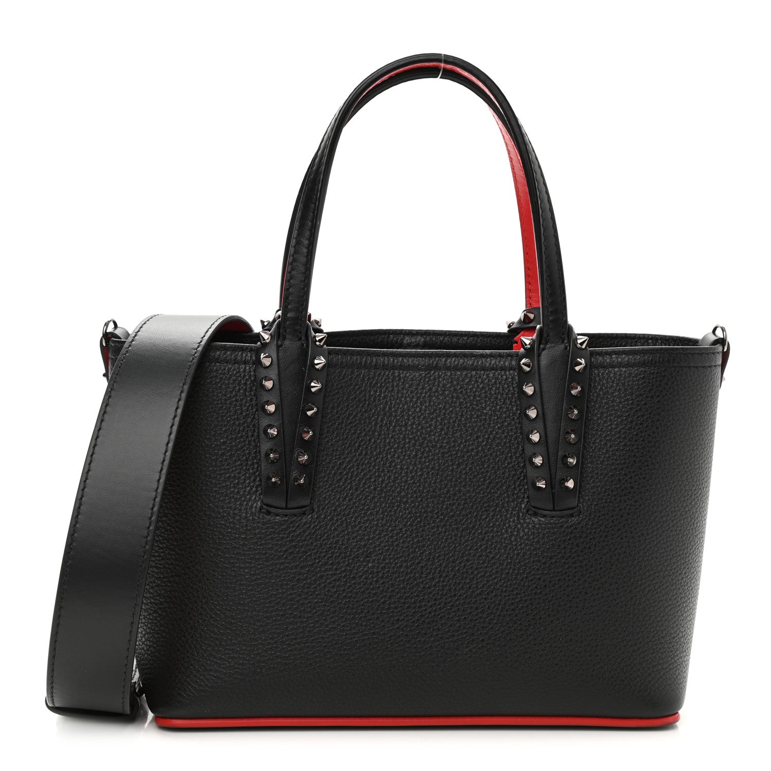Christian Louboutin Calfskin Spikes Mini East West Cabata Tote Black 1 of 8