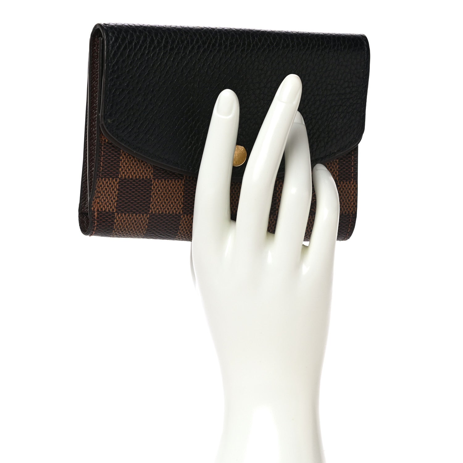 Louis Vuitton Damier Ebene Normandy Compact Wallet Black 2 of 15