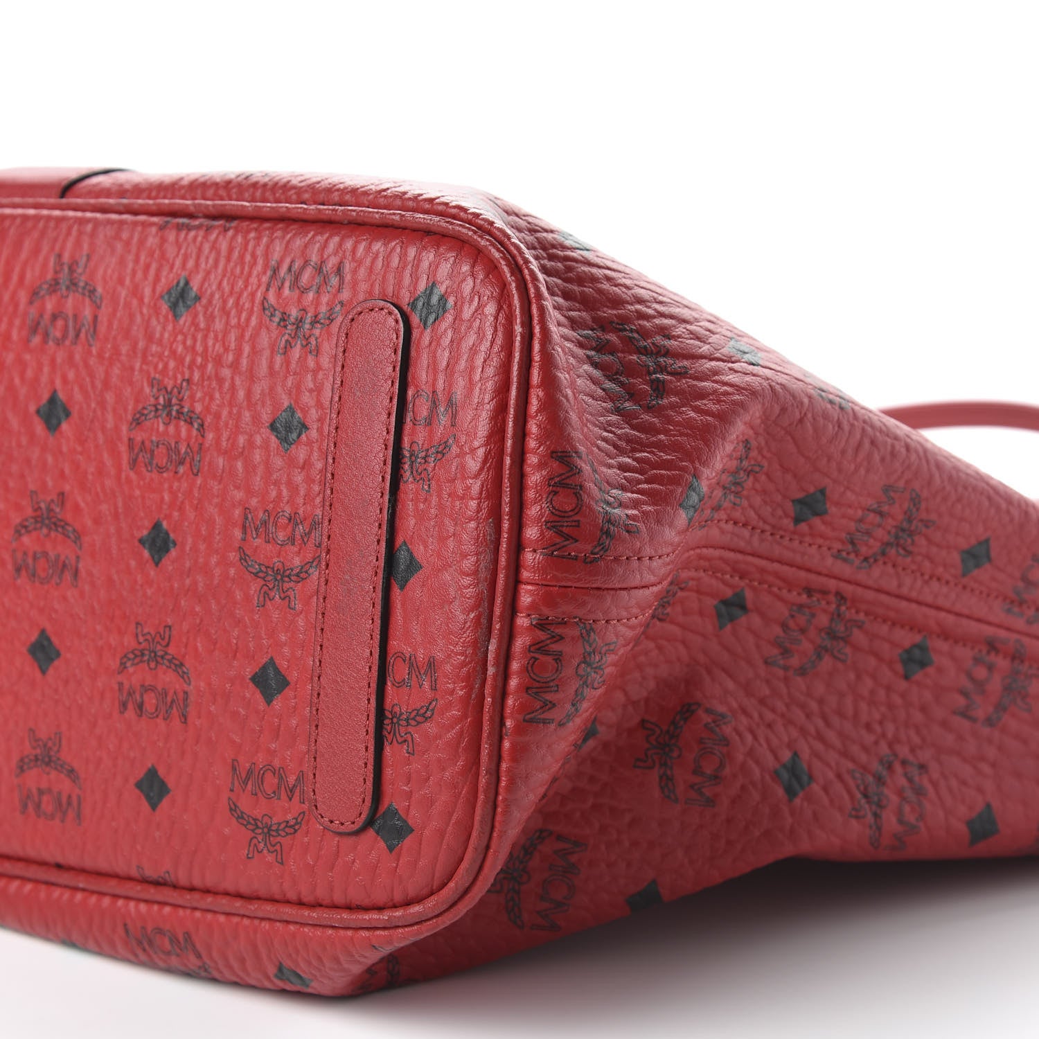 MCM Visetos Medium Liz Reversible Shopper Tote Ruby Red 7 of 15