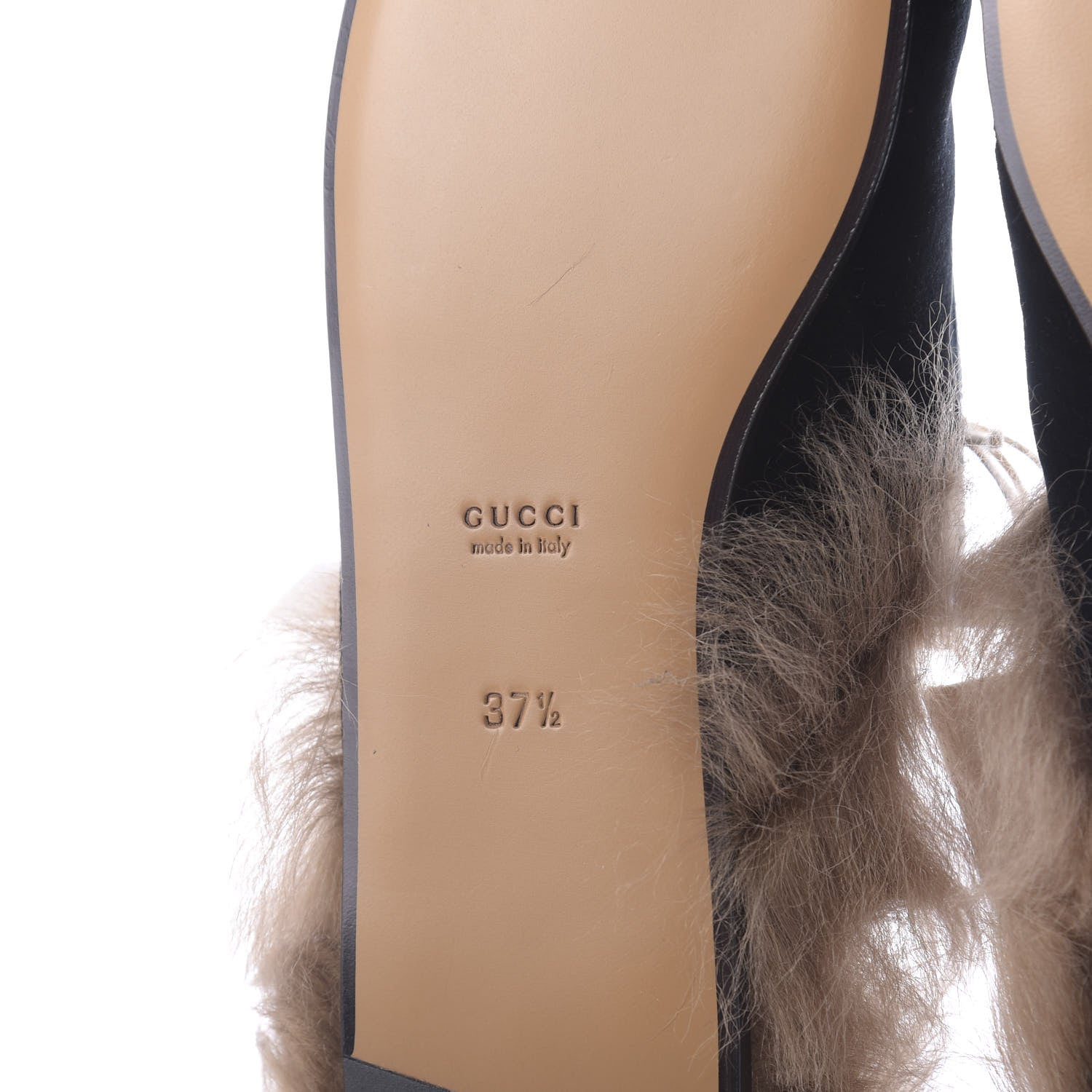 Gucci Velvet Fur Crystal Embroidered Womens Princetown Slippers 37.5 Black 8 of 9