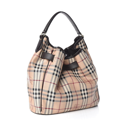 Burberry Haymarket Check Medium Walden Belted Hobo Chocolate 3 of 13