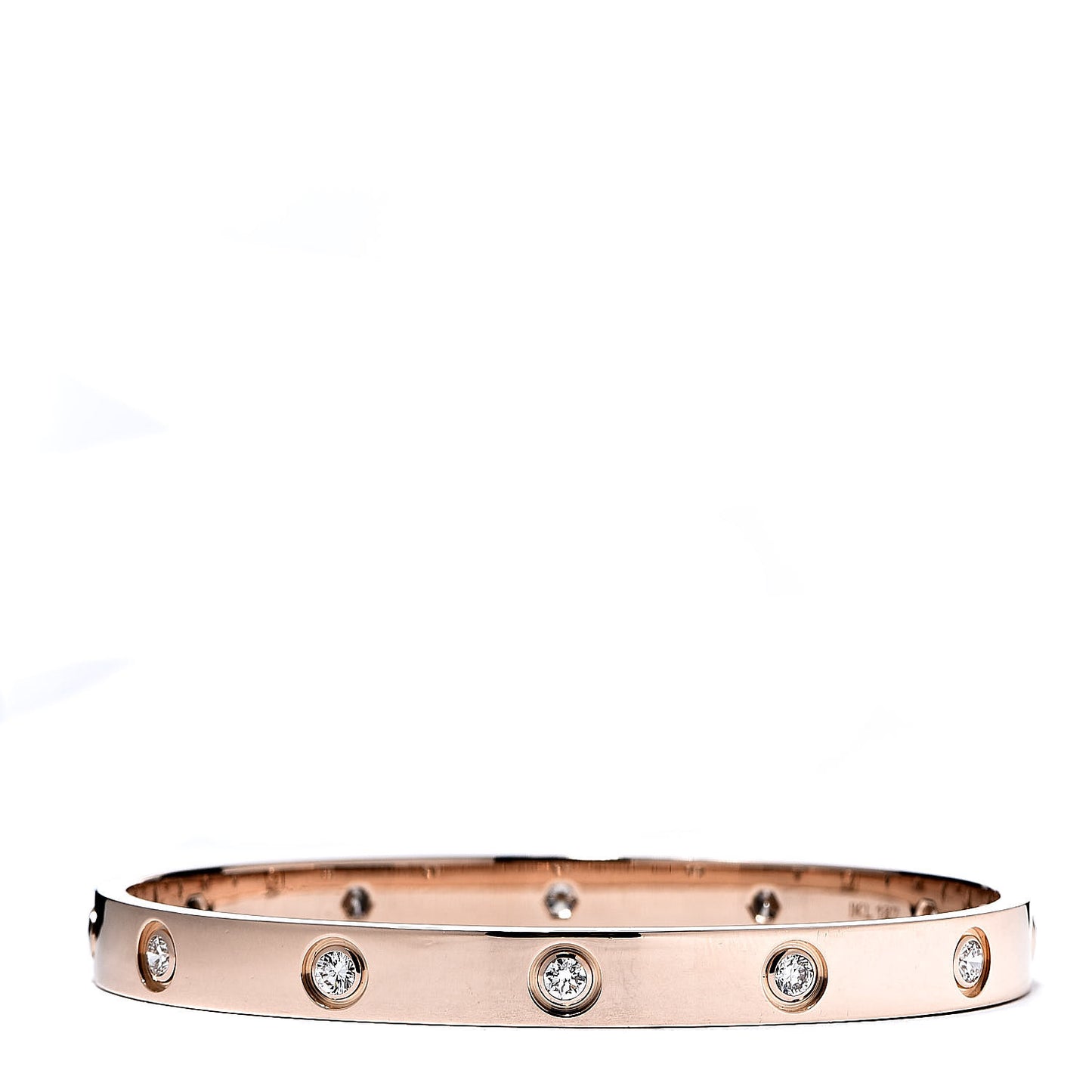 18K Pink Gold 10 Diamond LOVE Bracelet 17