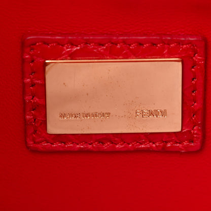 Fendi Shiny Crocodile Shiny Nappa Medium Peekaboo Iconic Satchel Red 7 of 10