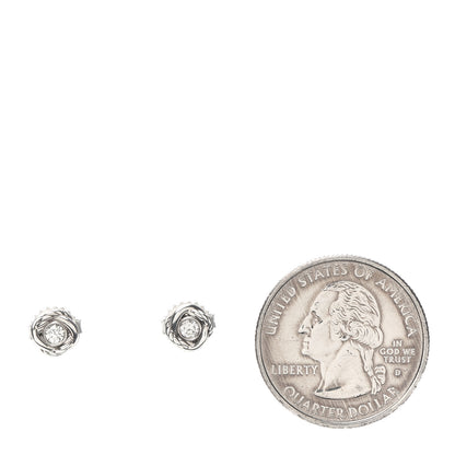 David Yurman Sterling Silver Diamond 7mm Infinity Stud Earrings 2 of 4