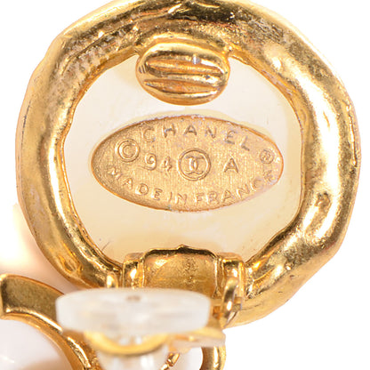 Chanel Pearl CC Dangle Clip On Earrings 3 of 3
