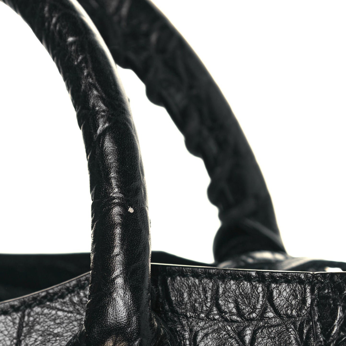 Calfskin Crocodile Embossed Classic Hardware City Black