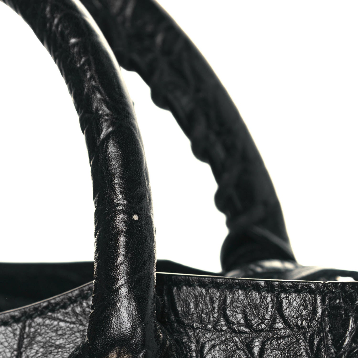 Balenciaga Calfskin Crocodile Embossed Classic Hardware City Black 10 of 10