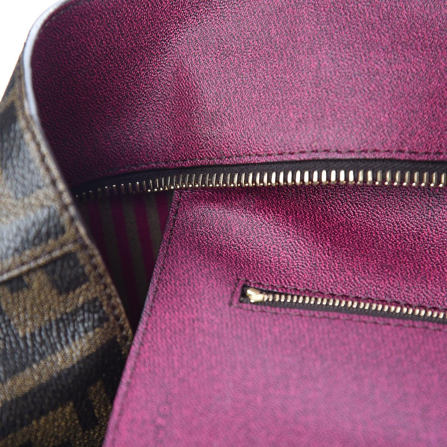 Fendi Zucca Spalmati Small Roll Tote Tobacco Fuxia 12 of 22