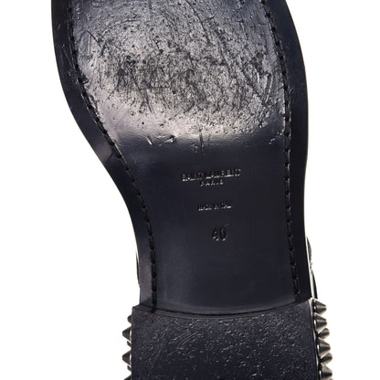 Saint Laurent Smooth Calfskin Studded Womens Punk Ranger Boots 40 Black 7 of 8