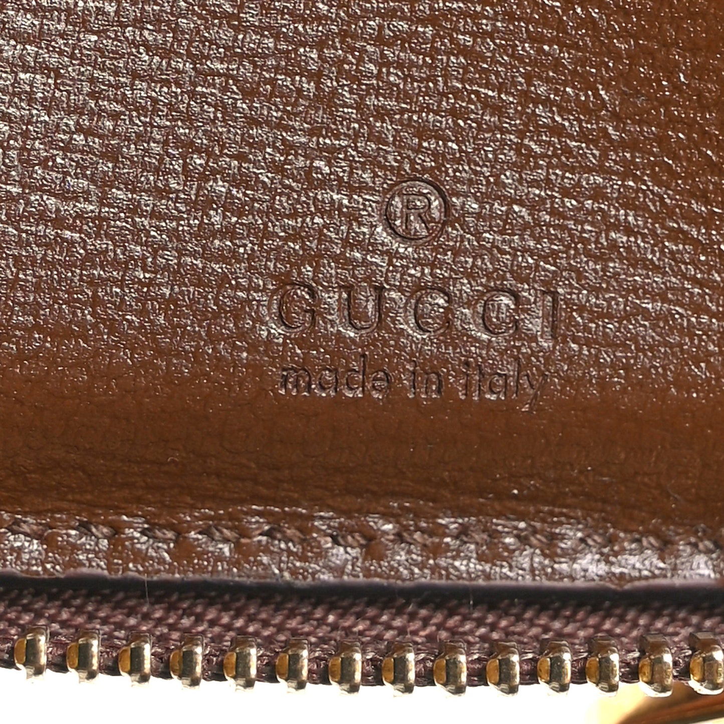 GG Supreme Monogram Azalea Calfskin Retro Interlocking G Compact Wallet Beige Ebony Brown Sugar