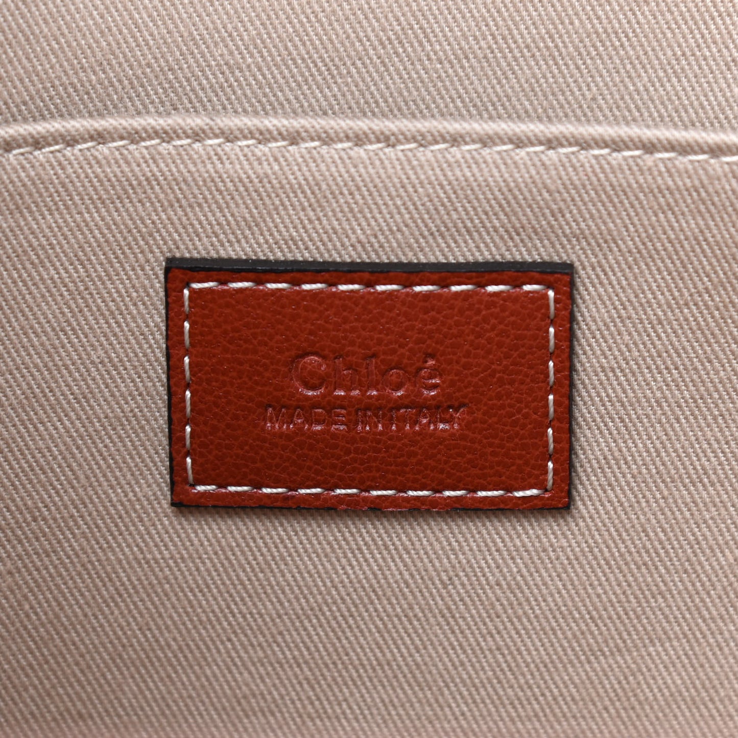 Calfskin Medium Woody Ribbon Tote Sepia Brown