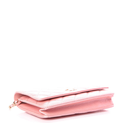 Chanel Iridescent Caviar Quilted Wallet on Chain WOC Rose Pink 4 of 10