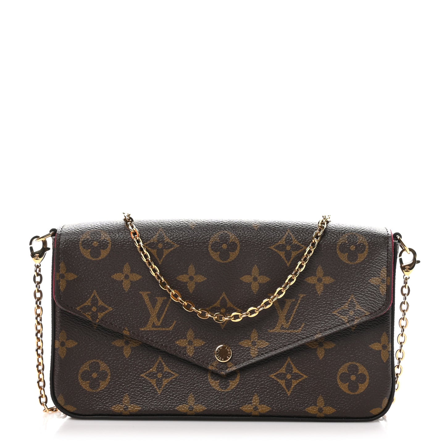 Monogram Pochette Felicie Chain Wallet Fuchsia