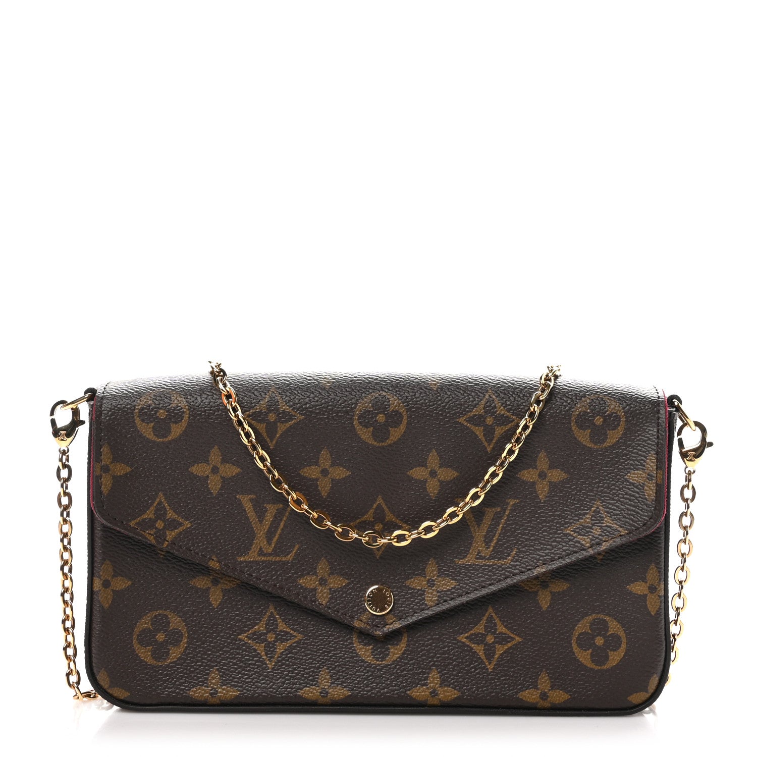 Louis Vuitton Monogram Pochette Felicie Chain Wallet Fuchsia 1 of 11