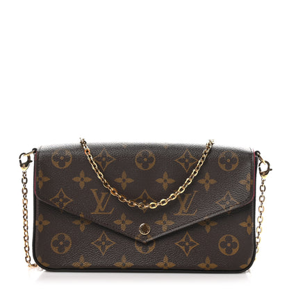 Louis Vuitton Monogram Pochette Felicie Chain Wallet Fuchsia 1 of 11