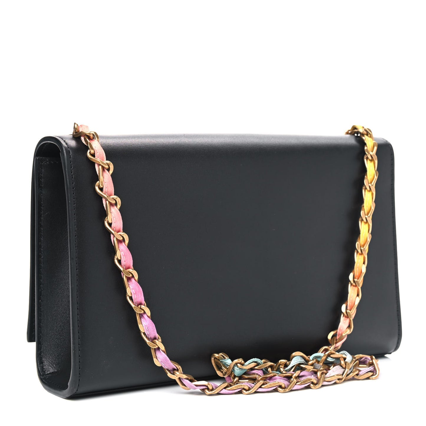 Smooth Calfskin Medium Classic Monogram Kate Satchel Black