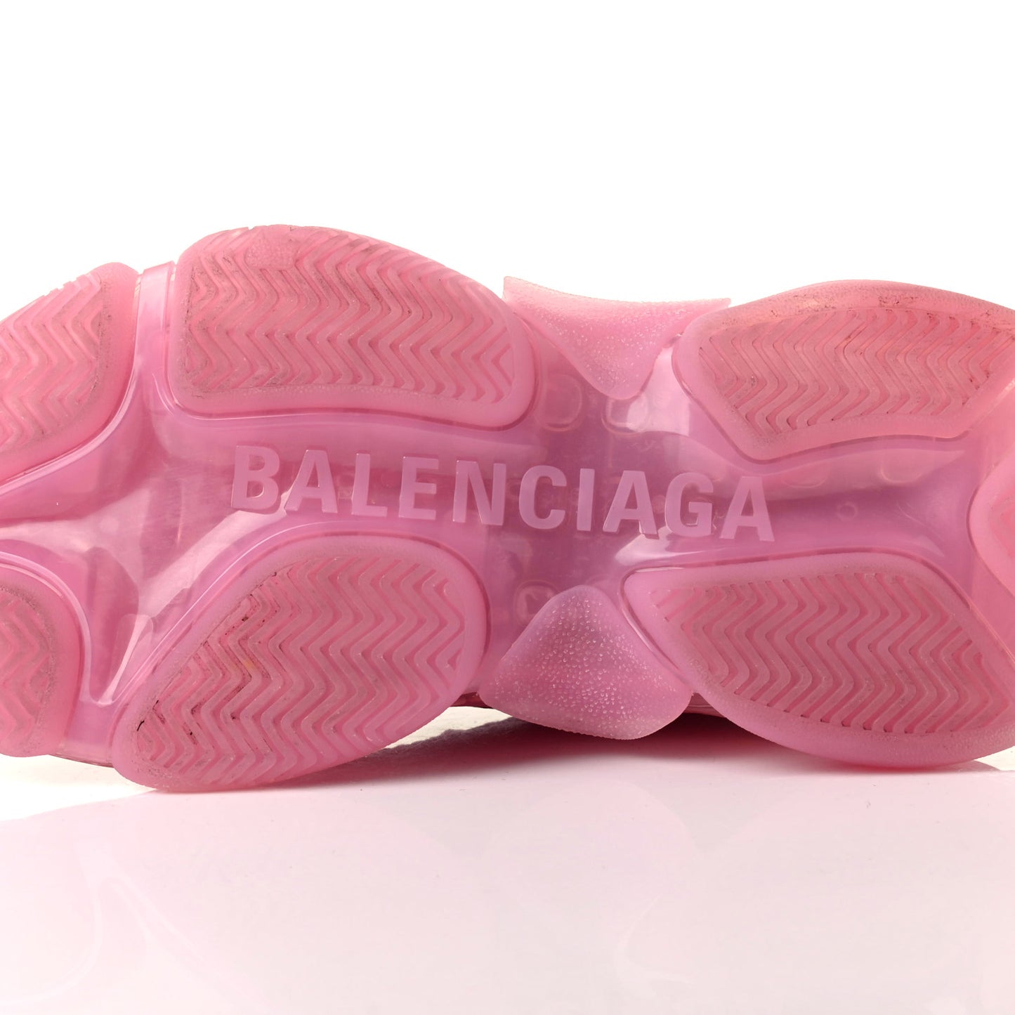 Fabric Mesh Clear Sole Womens Triple S Sneakers 38 Pink